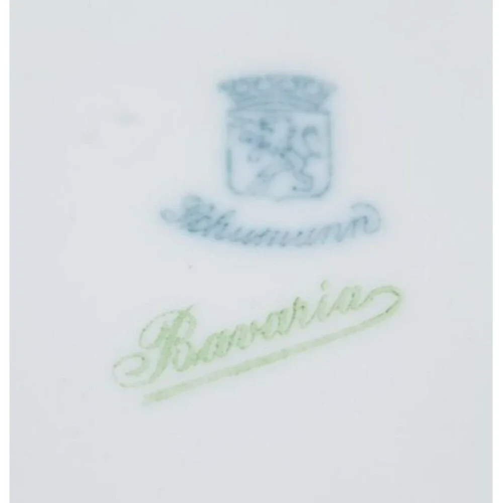 Vtg Reticulated Schumann Bavaria Trinket Bowl Germany courting couple ring‎ dish
